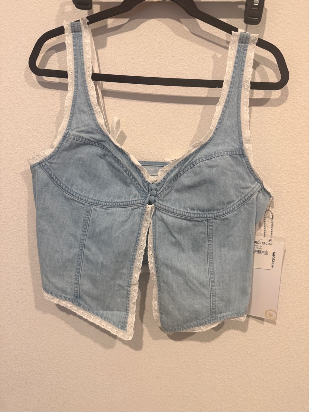 PTCL Light Blue Denim Lace-Trim Tank Top